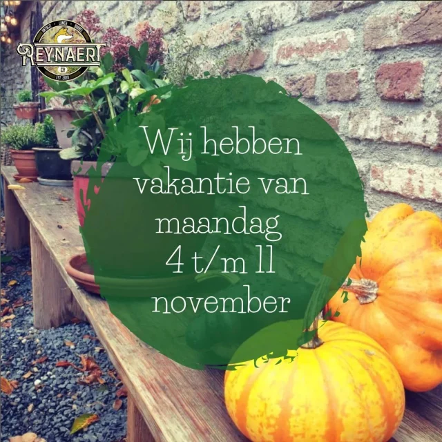 Komende week zijn wij er even tussenuit 🍂🍄🍁. Donderdag 14 november staan we vanaf 11u weer voor jullie klaar!
•
Je vindt ons in hartje centrum, in de leukste winkelstraat van Middelburg. Met liefde maken we hier jouw ontbijt, lunch en borrel klaar. Bovendien kun je tegenwoordig op vrijdag- en zaterdagavond ook bij ons terecht voor het lekkerste Mexican streetfood.

📍 Langeviele 61, Middelburg
☎️ 0118-853886
📧 info@reynaertenco.nl
🌐 www.reynaertenco.nl
•
#middelburg #middelburgsestraatjes #langeviele #goodcompany #ontbijt #breakfast #frühstück #supportyourlocal #supportyourlocals #ilovezeeland #lunch #flammkuchen #borrel #aperitif #apero #vrijdagmiddagborrel #diner #dinner #mexicaans #mexicanfood #tuinterras #stadstuin #uitinzeeland #bierproeverij